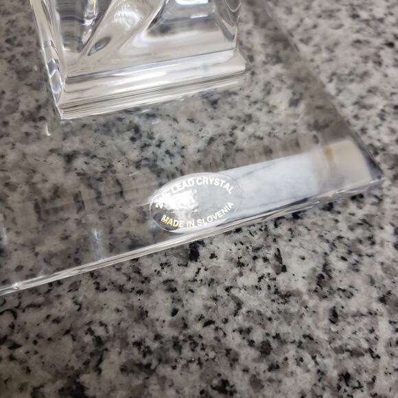 Set of 2 24% Lead Crystal Taper Candlesticks. Made In Slovenia. 10" Tall. Mint - Picture 11 of 14